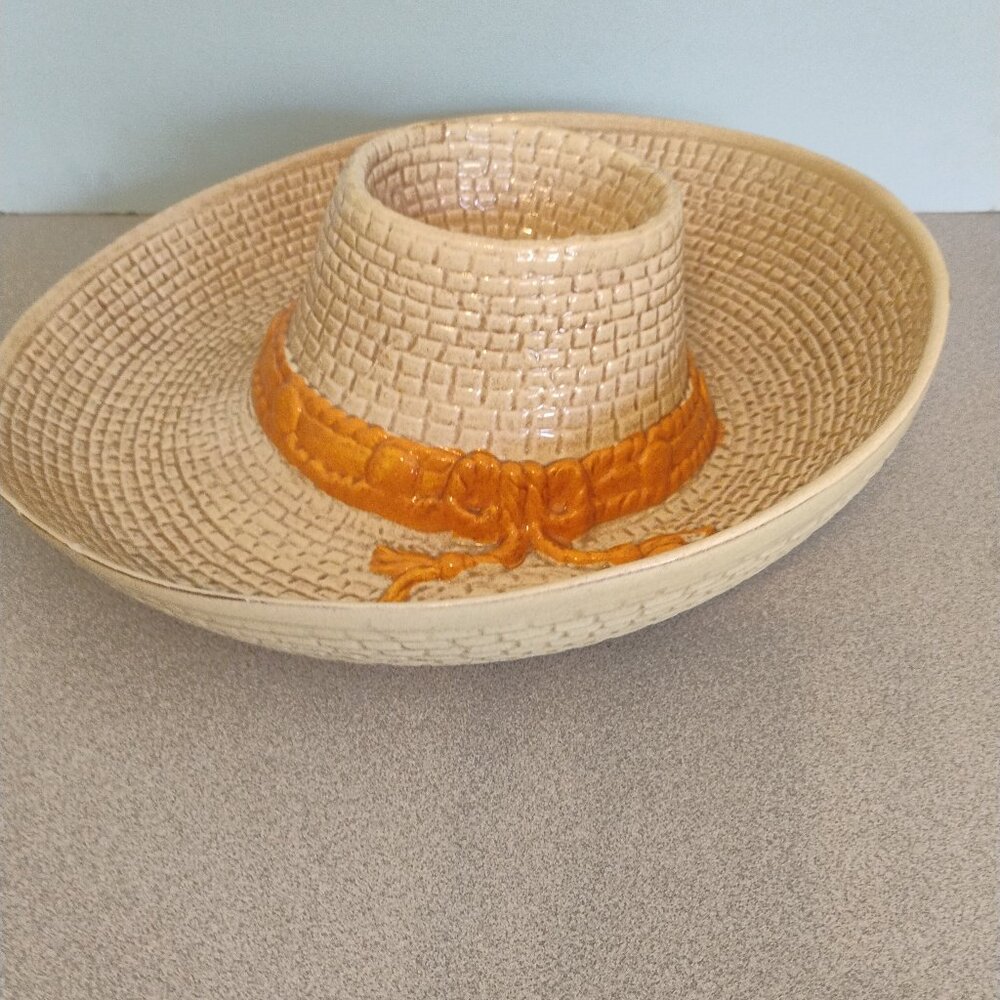 Whittier Pottery Vintage Sombrero Chip and Dip
